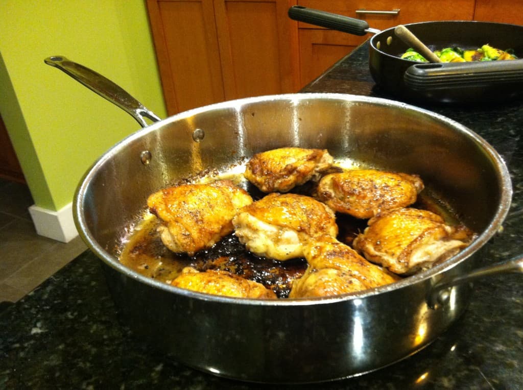 browned chicken thighs