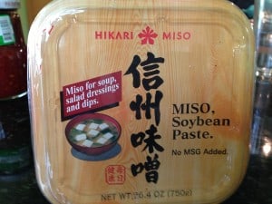 White miso paste for soups and salad dressings.
