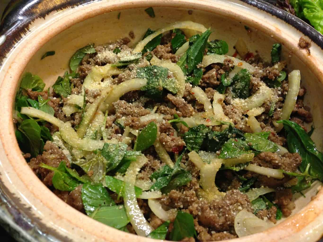 Larb, or Ground Meat Lettuce Cups