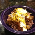 Chile con Carne Over Beans