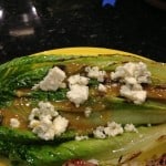 Grilled Romaine with Homemade Caesar dressing and blue cheese.