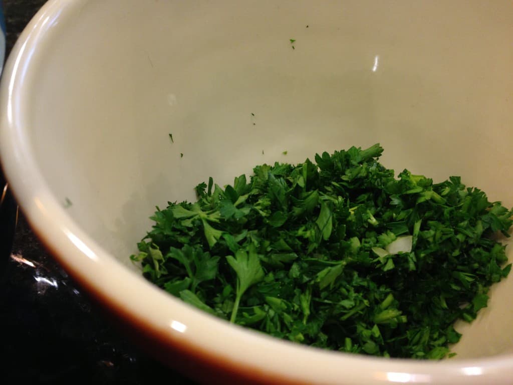 Parsley for falafel.