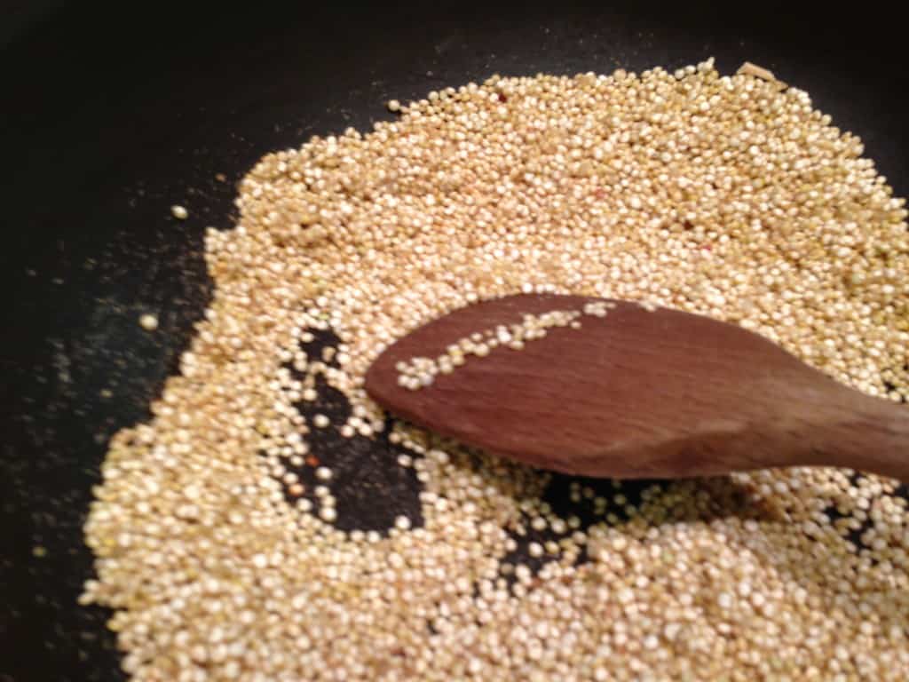 Pan Roasting the Quinoa