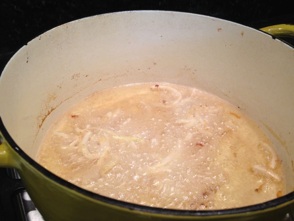 Frying onions