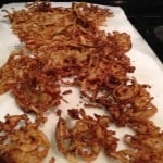 Full batch of crispy fried onions.