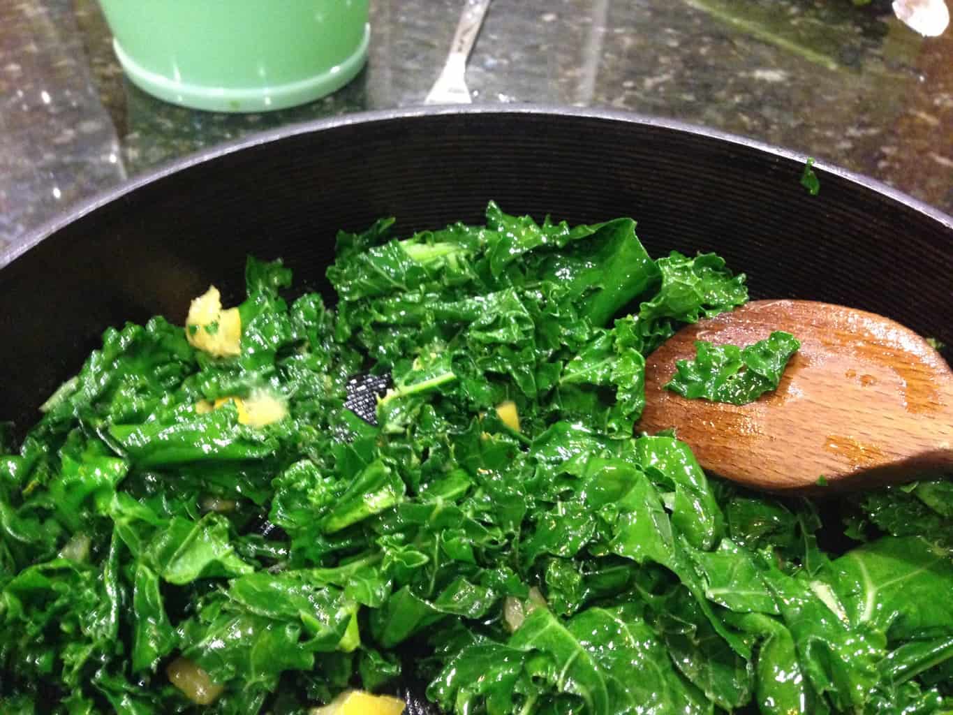 Wilted Kale Salad with Vinaigrette and Preserved Lemons