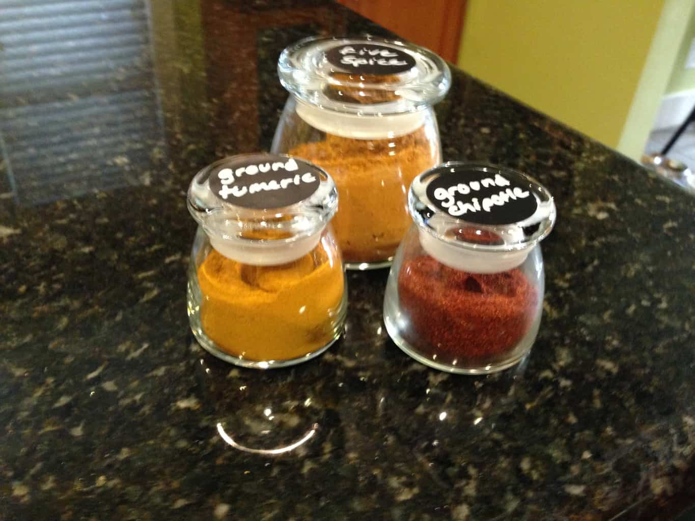 Spice jars.