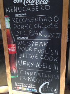 Sign Outside Bar Casi in Barcelona
