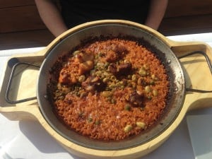Gluten-Free Paella with Pork, Chicken, and Beans.