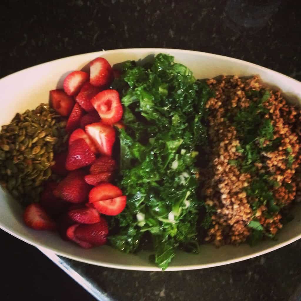 Strawberry, Kale, and Buckwheat Salad