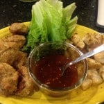 Gluten-Free Chicken and Ginger Meatballs with Spicy Dipping Sauce and Marinated Turnips