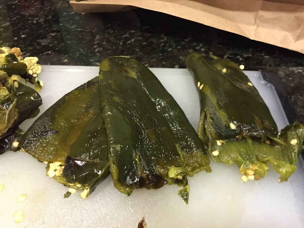 Roasted and Peeled Anaheim Peppers for Gluten-Free Chile Relleno